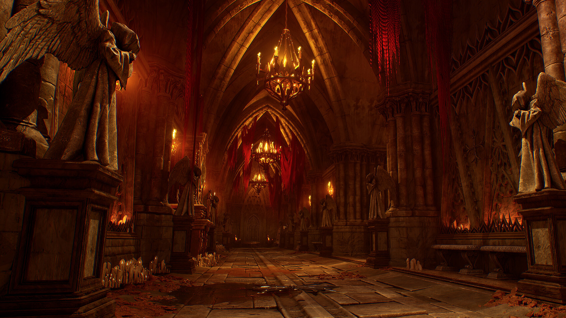 Gothic interior of Gildenarch in an official Crimson Moon screenshot